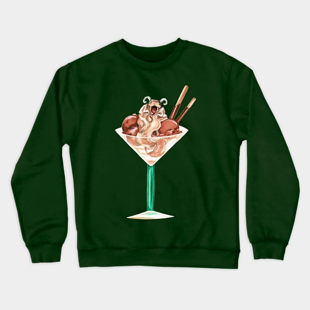 Dessert with a Bite - Snake Cocktail Crewneck Sweatshirt by FishWithATopHat